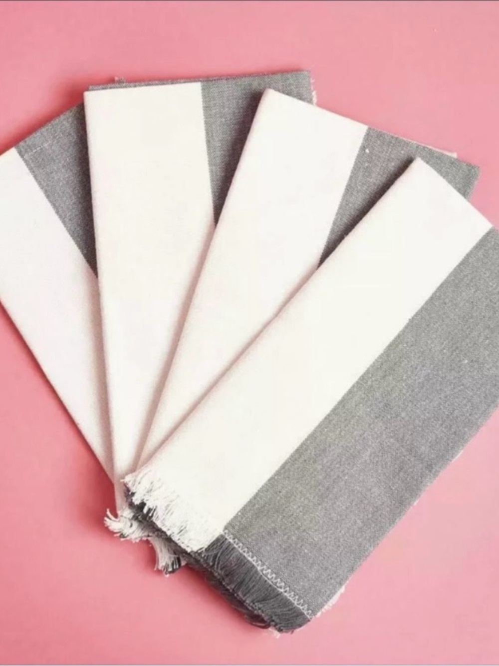 Anthropologie NEW Pehr 18x18" Napkins Gray, Cream